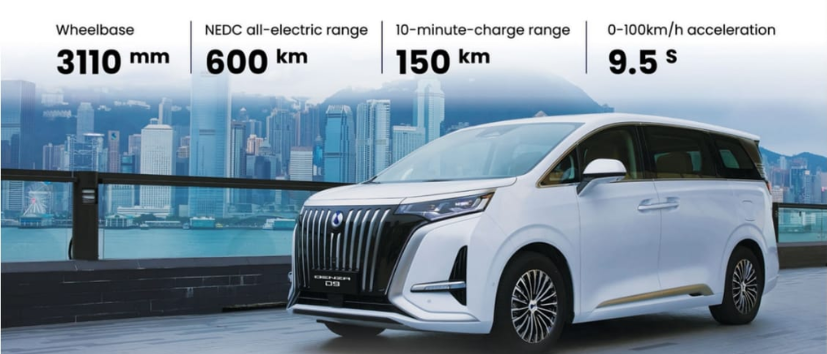 capacity dan range byd denza d9